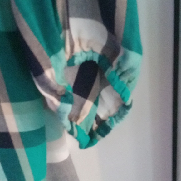 Cato Plaid Blouse in Green and Black - Picture 3 of 7